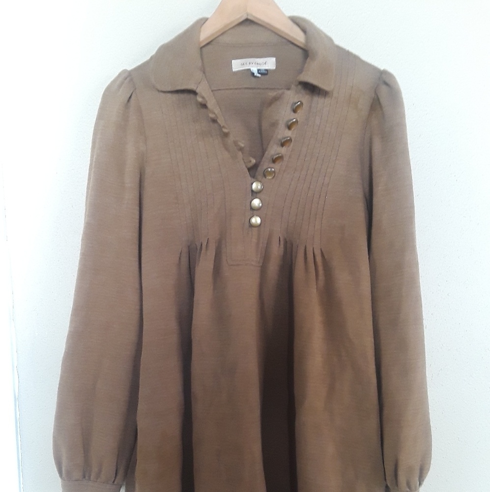 See By Cloe Long button Down Simple Dress